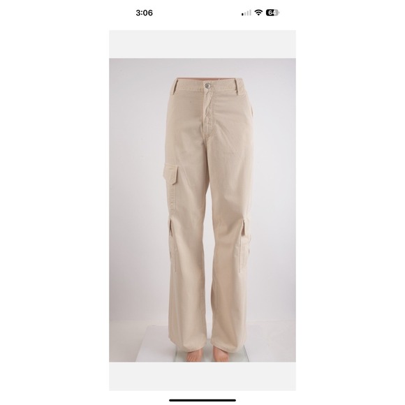 Zara Womens Cargo Pants trousers Straight Leg US 4 EU 36 Ecru Off white NWOT - Picture 1 of 11